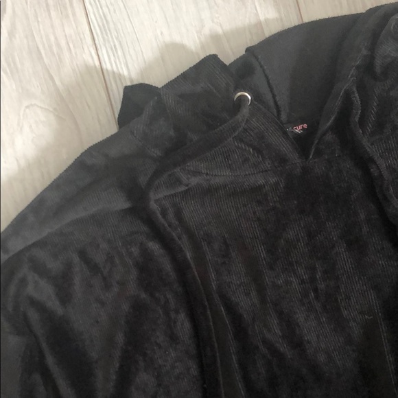 Velvet ribbed hoodie - Picture 3 of 6